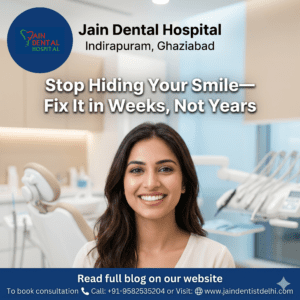 Patient smile enhanced with dental veneers treatment in Delhi NCR clinic