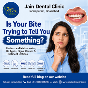 What is malocclusion showing different bite problems at Jain Dental Hospital