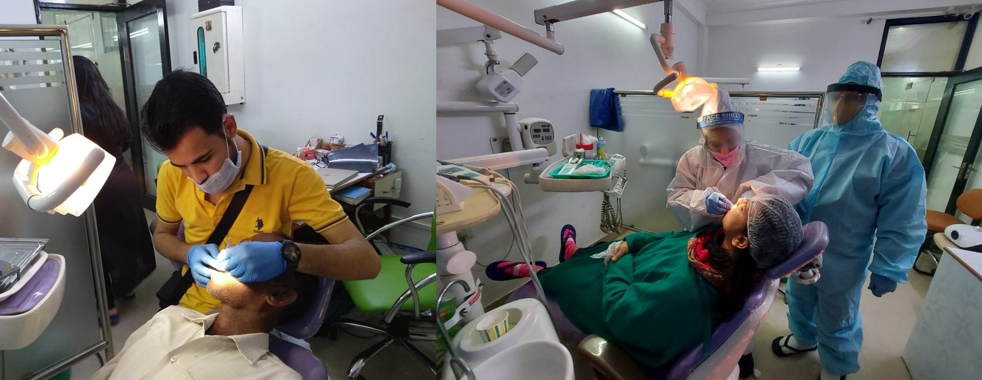 Our Dentist operating on cases