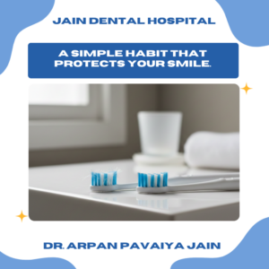 Comparison of an old worn toothbrush and a new toothbrush showing when to change a toothbrush for proper oral hygiene