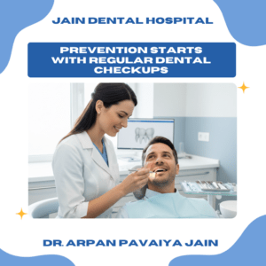 Dentist performing a routine dental checkup to support preventive oral health and early detection of dental problems