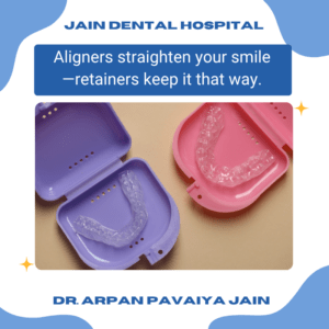 Clear aligners vs retainers comparison showing teeth straightening and retention phases in dental treatment